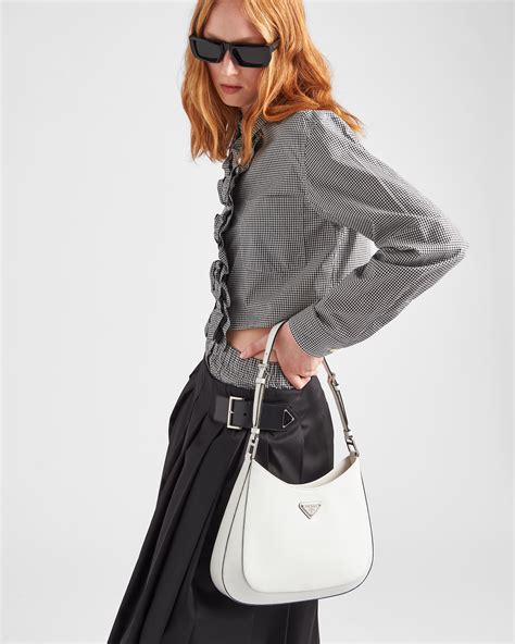 prada cleo brushed shoulder bag|prada cleo bag white.